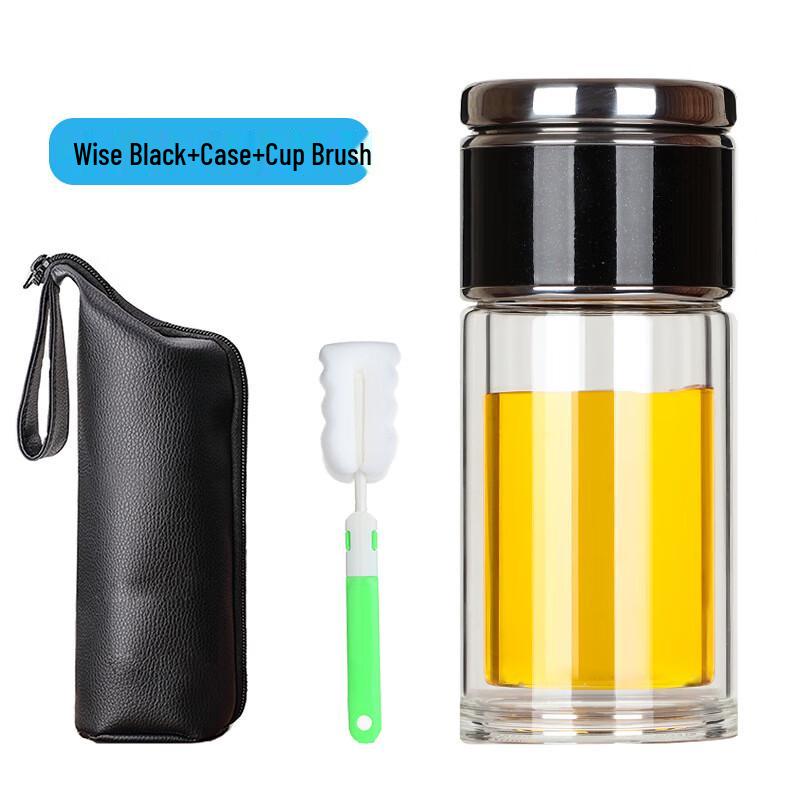 Suixi Double Wall Glass Tea Infuser Bottle