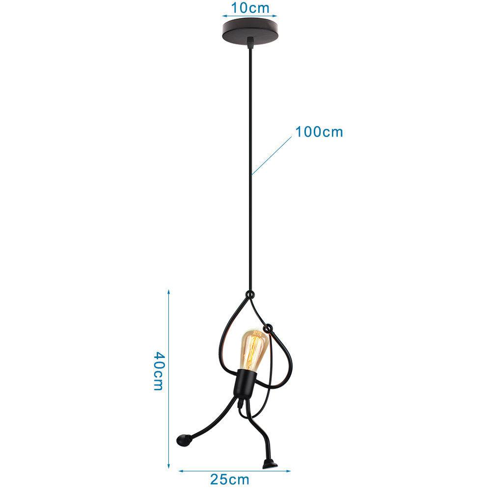 Steel Villain Chandelier LED Pendant Light Home Living Room Children Bedroom Decoration Black E27 Pendant Light