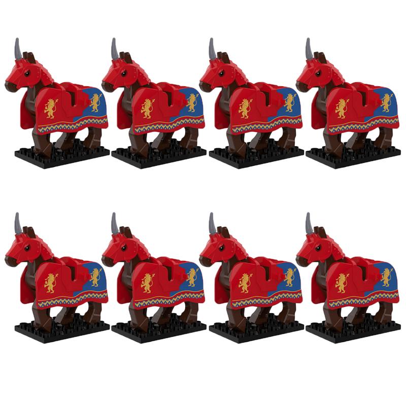MOC Medieval Military Building Blocks Cavalry Regiment Knight Horse Animal Accessories Set Mini Bricks Buy Goods Boy Toy Gift