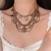 Fashion Ancient Greek Roman Coin Necklace Female Accessible Luxury Special-Interest Design Fancy Clavicle Chain Multi-Layer Twin Necklace