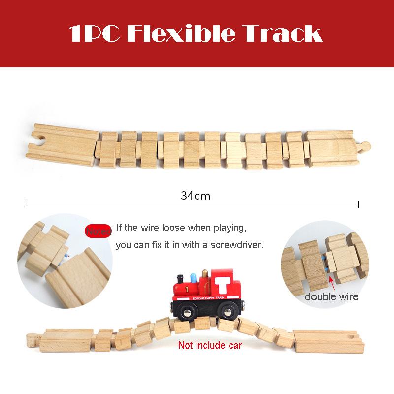 All Kinds Wooden Track Railway Toys Beech Wooden Train Track Accessories Fit for Brand Tracks Educational Toys for Children