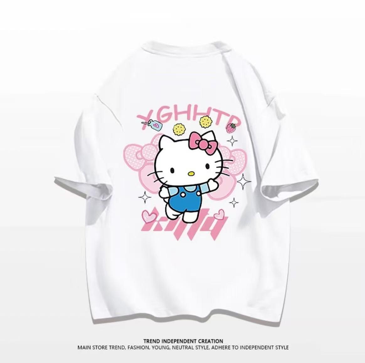 

2026 KT cat Tshirt for Women summer style loose fit fashionable comfortable and versatile S