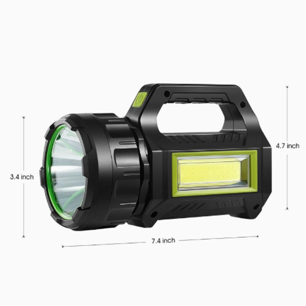 Multifunctional Portable Hand‑held LED Spotlight Flashlight USB Charging COB Work Light High Lumen Bright Torch for Night Patrol