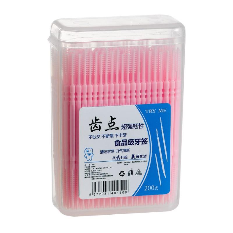 

Portable Ultra-fine Toothpicks, Disposable Family Box, Double-head High-end Personalized Creative Fruit Sticks рожевий