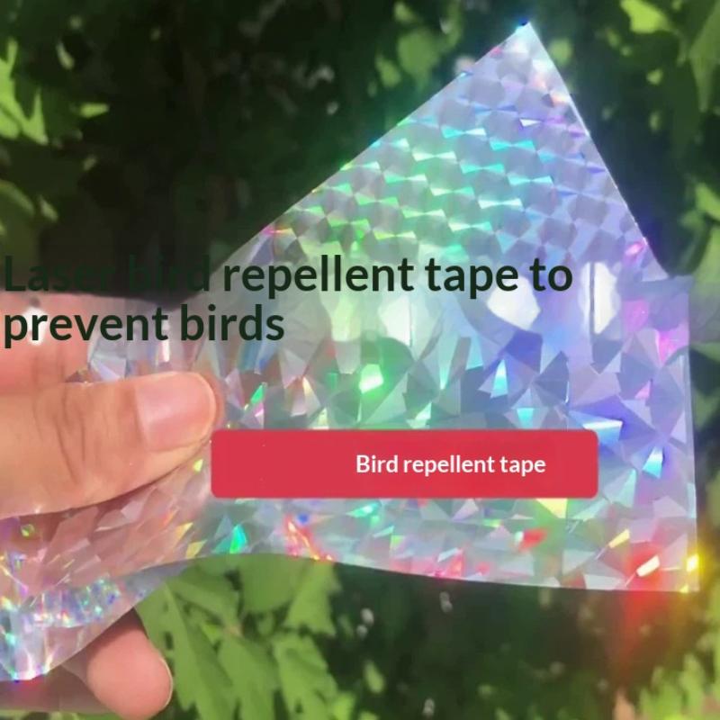 Vogelschutz Holografisches Band 1 Rolle Doppelseitiges Reflektierendes Abschreckungsband Kein Schaden für Vögel für den Außenbereich Garten Obstgarten