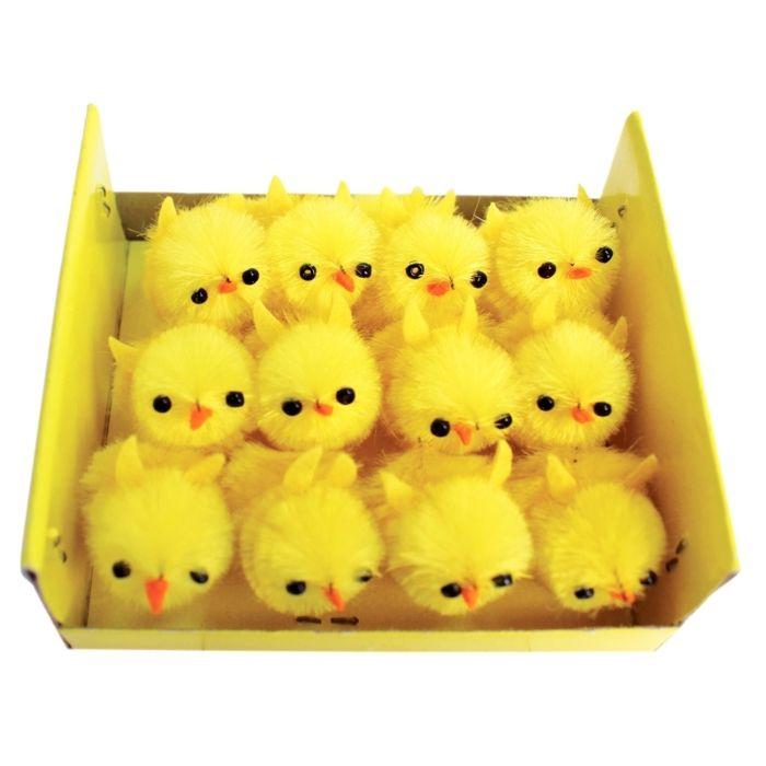 MégaCréa DIY - Poussins en chenille de soie 2,5 cm 12 pièces