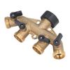 4 Way Hose Faucet Manifold Brass Connector Distributor for Garden Irrigation 34in  Thread