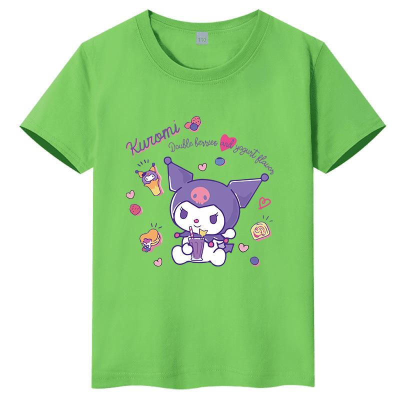 Sanrio Family CUTE Kurumi Cute Printed Childrens TShirt Roundneck Pure Cotton Family Clothing for Parents and Children