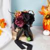 Bridal Bouquets Black Wedding Bouquets with Ribbon for Bridal, Bridesmaids, Anniversary, Wedding, Photography Props