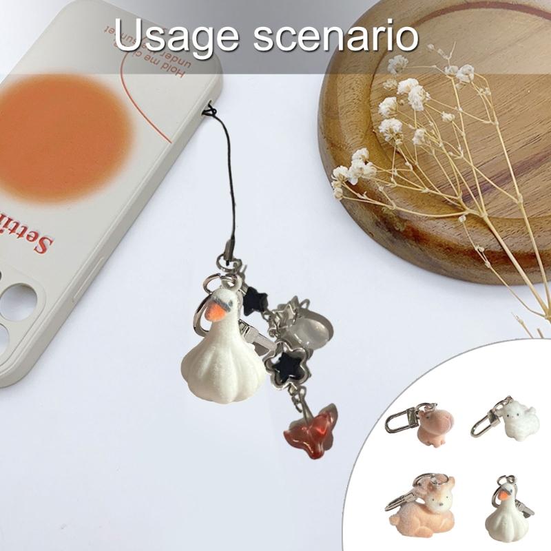 Lovely Adorable Alpacas Keychain Portable Resin Designs Decoration for Animal Lovers and Accessory Enthusiasts