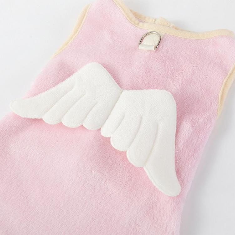 Hundeweste Frühling Flauschiger Stoff mit Cartoon-Flügel Pullover Mantel Kleidung Bekleidung