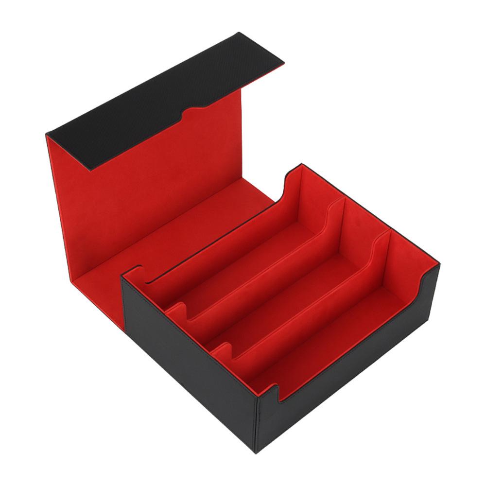 PU Leather Three-Row Card Storage Box: Fits 1800+ Yu-Gi-Oh!, MTG, Pokémon, PTCG, and Three Kingdoms Kill Cards