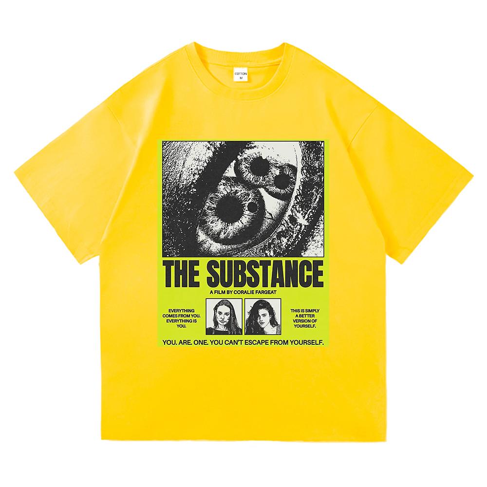 The Substance Movie 2024 T Shirts Men Harajuku Monstro Elisasue Tshirt Unisex High Quality Horror Style Vintage Cotton Tee Shirt