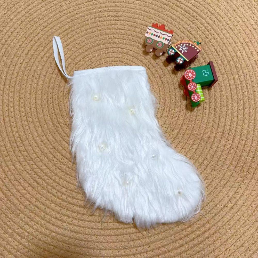 DIY Plush Sock Pendant Bow Christmas Hanging Decoration Festival Xmas Tree Ornament Party Supplies