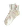 Women's Autumn/Winter Short Socks - Cute Japanese Style with Pink Flowers, Polka Dots & Bow, White Versatile Design