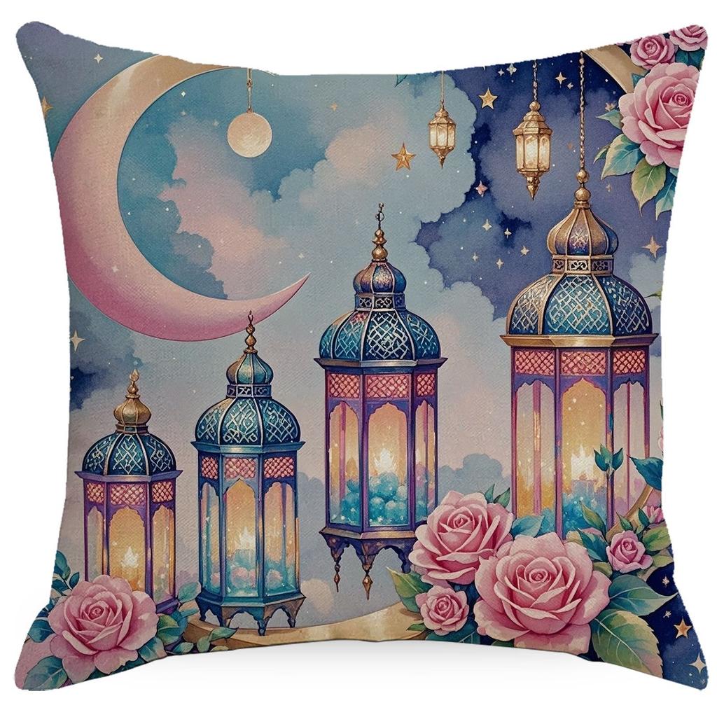 New Moon Chandelier Flowers Dreamy Folk Line Print Home Living Room Sofa Pillow Cover