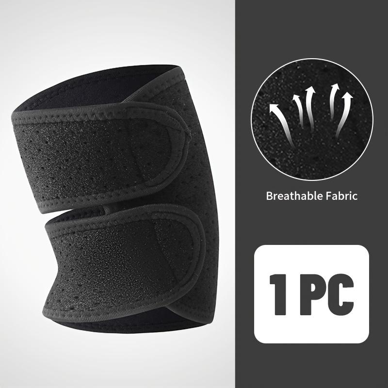 1pc Adjustable Compression Elbow Brace, Breathable Tennis Elbow Sleeve, Open Design, Double Straps Elbow Support for Tennis чёрный