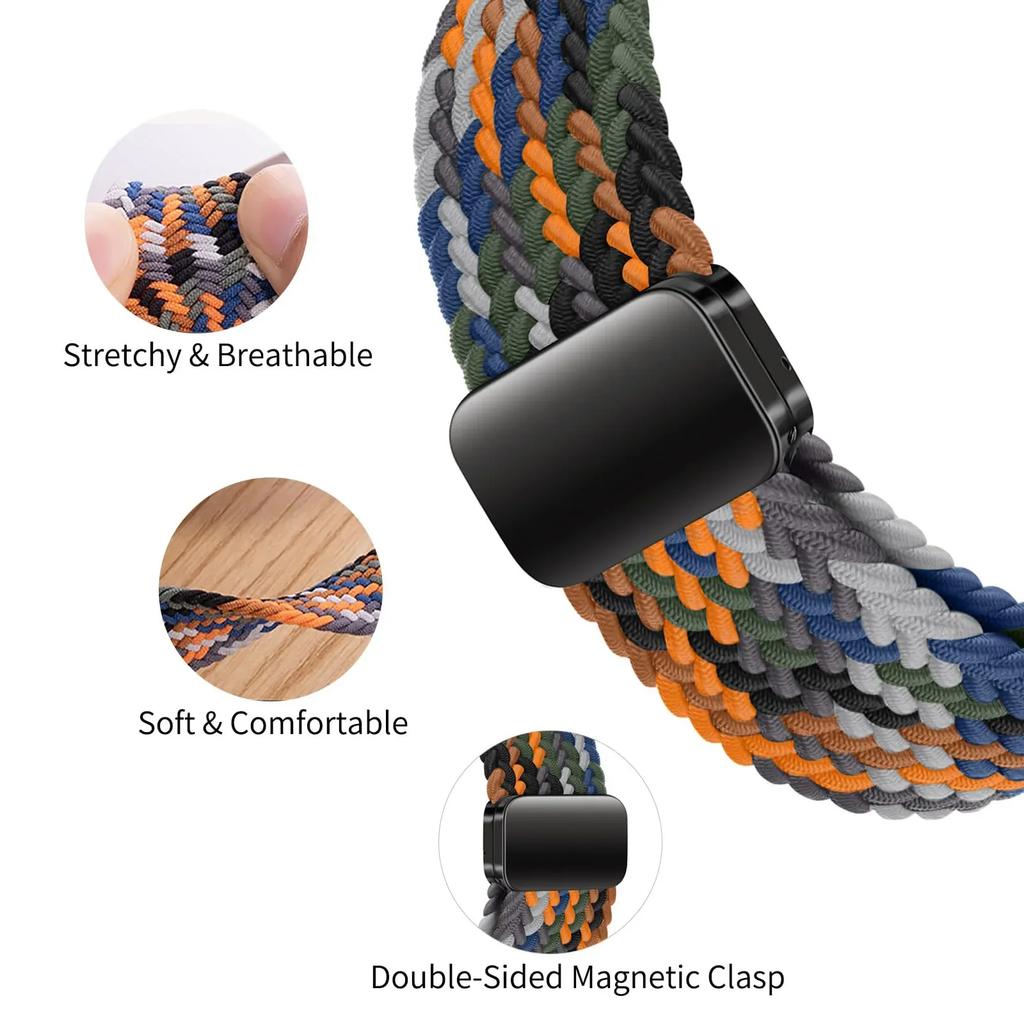 Magnetic Loop for Xiaomi Redmi Watch 5 4 Strap Adjustable Braided Sport Nylon Replacement Belt Correa Bracelet for Miband 9 8Pro