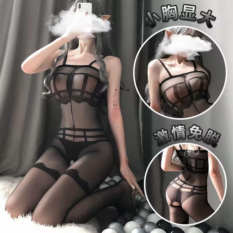 New sex underwear sexy perspective open crotch temptation jacquard tight one-piece stockings clothing perspective