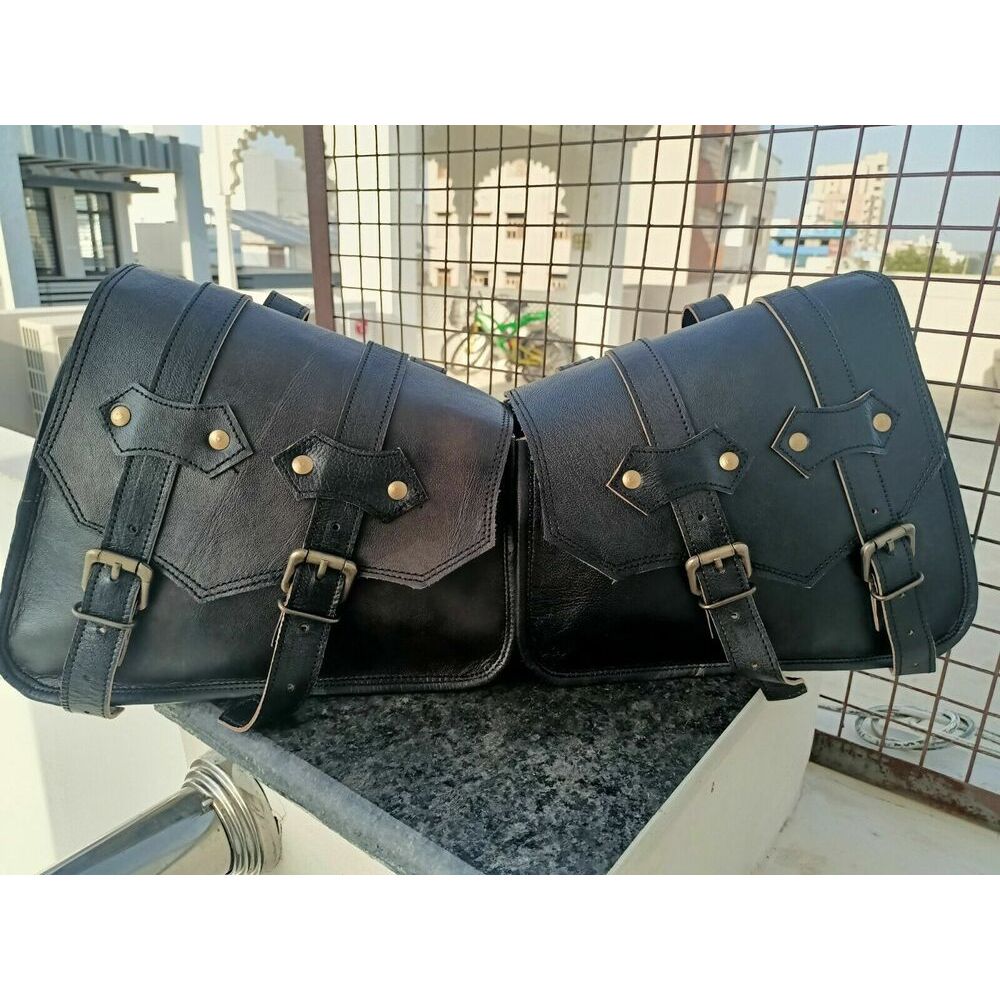 Motorrad Sattel Komplettset Gepäcktaschen für Sportster 3 Stück Ledertaschen