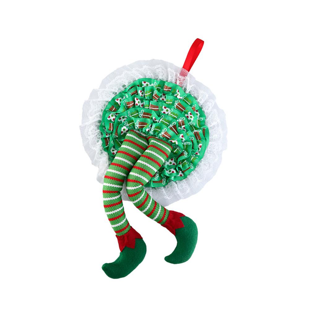 Christmas Wreath Hanging Elf Legs Wreath Front Door Ornaments Christmas Tree Hanging Decorations Holiday Party Decor