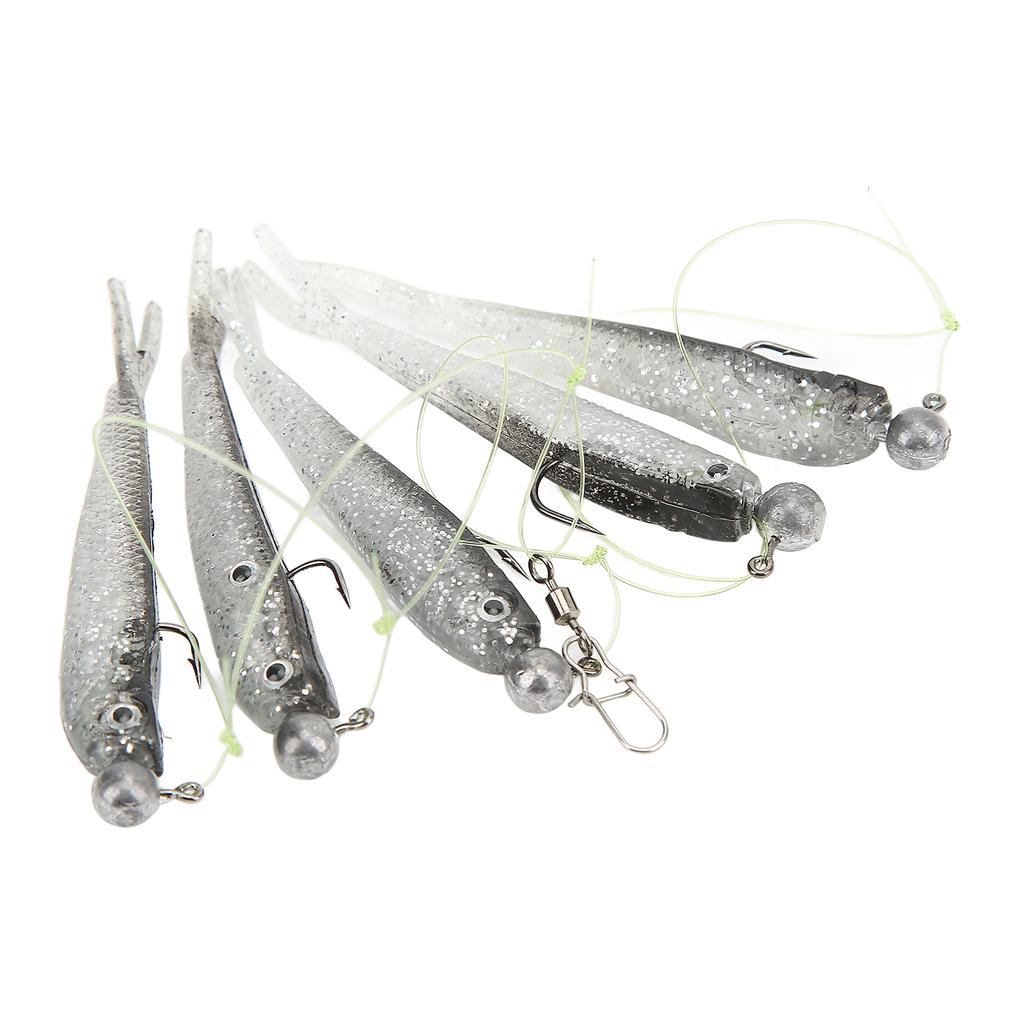 1 Set Umbrella Fishing Rig Kit Set Artificial Soft Fishing Lures Bait Rig for Freshwater Black