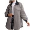 Women's  And Winter Loose Solid Color Stitching Long-sleeved Lapel Lambskin Single-breasted Warm Jacket Coat