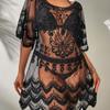 Loose Fit Swimsuit Coverup Mid Length Beach Dress Boho Bikini Cover Ups  Vacation Outfit