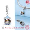 Fairy Tale Collection Merrygoround Ferris Wheel Princess Prince Charm Copper Bead Charms Pendant Compatible With Diy Women Bracelets Jewellery Gift