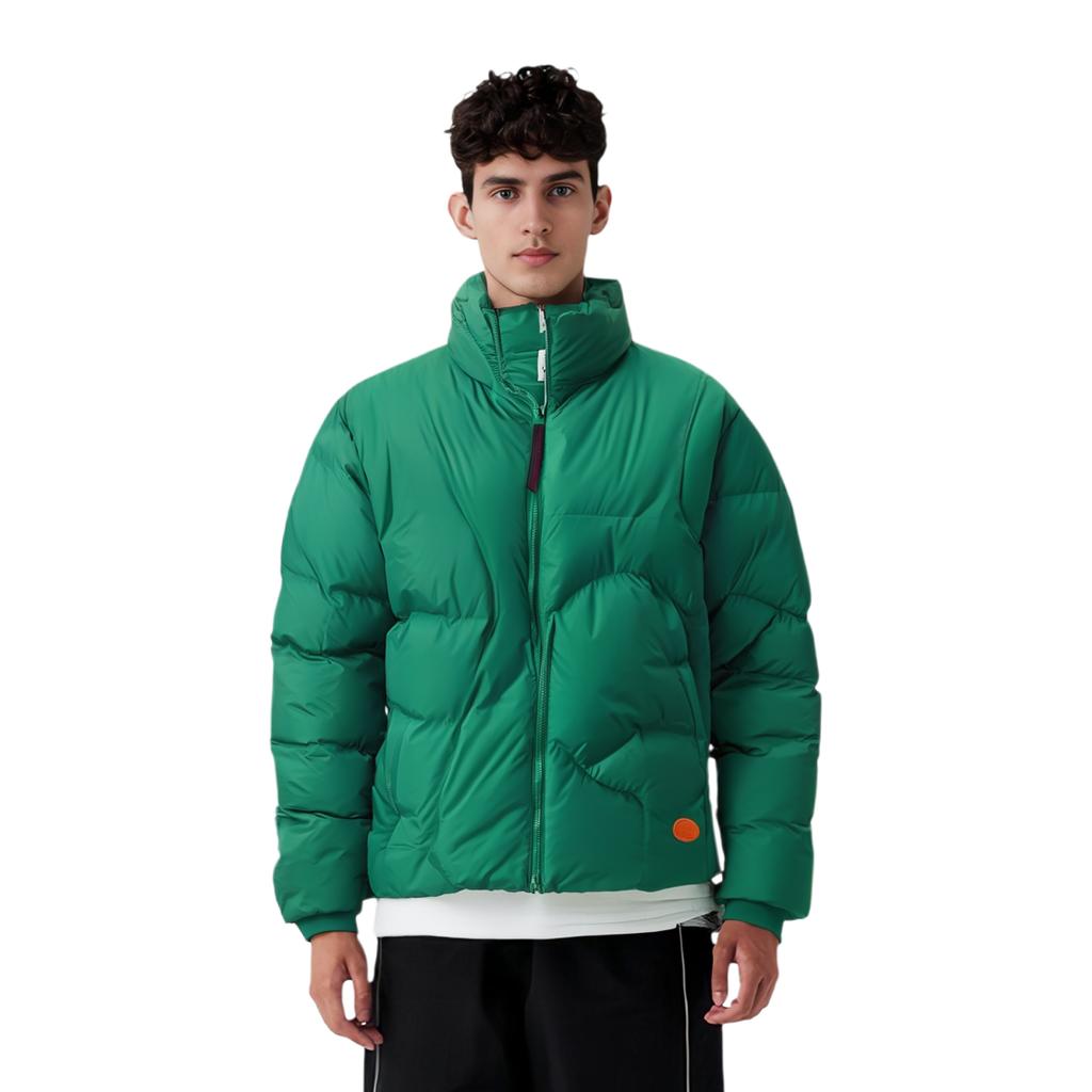 Puma X P.A.M. Samarbeid Pufferjakke Ensfarget Glidelås Ståkrage Bomullsjakke Unisex Jakke Grønn 536008-84