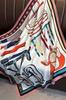 Women' Scarf 90X90 "Rose Equestrian Style" - Elegant Shawl with Horse Motif, Imitation Silk