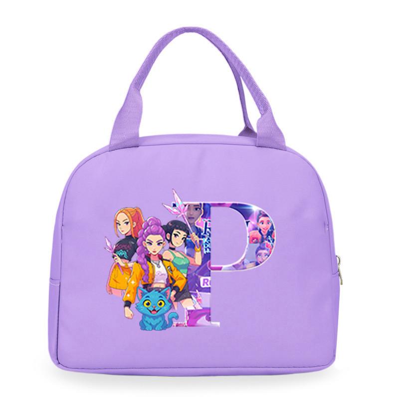 Kinderen Meisjes Kpop Rumi Zoey Mira Derpy Sajaboys Bedrukt Student Waterdicht Maaltijd Lunchbox Tas Casual Handtas