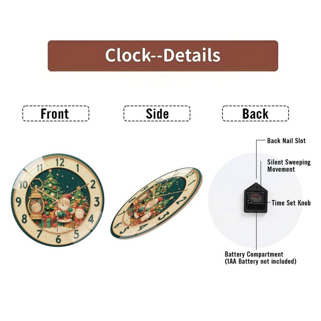 Customized Round Glass Wall Clock 30cm Diameter Personalized Logo Modern Minimalist Home Office