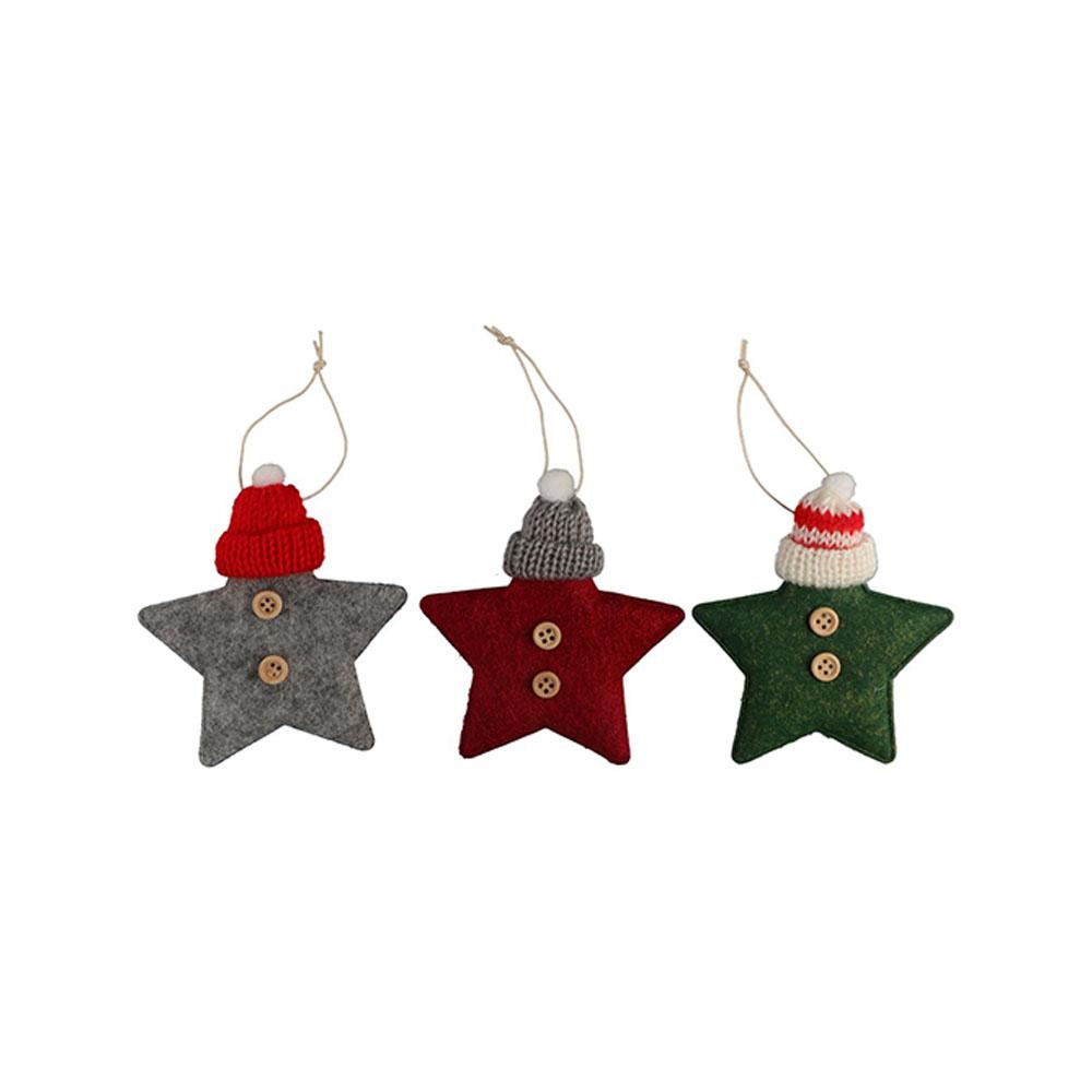 Handmade Crafts Knitted Hat Wool Felt Christmas Tree Decoration Ornaments Hanging Pendant Stars
