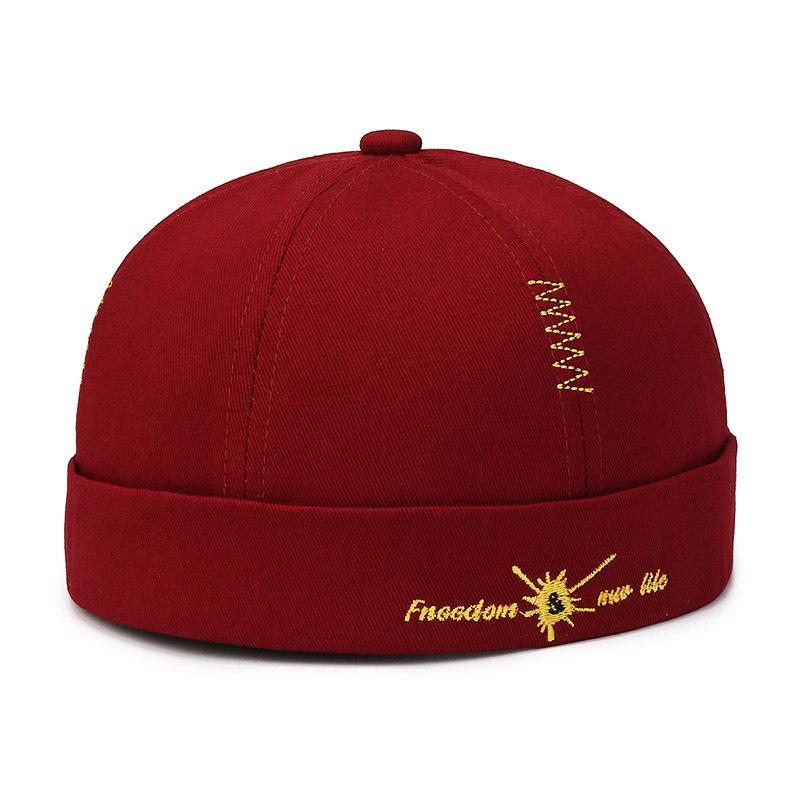 

Котелок детский нишевый уличный танцевальный головной убор личность без полей круглая шляпа моряк Adjustable красный