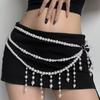 Imitation Pearl Waist Chain with Tassels Waist Belt Temperament Body Chain  Party