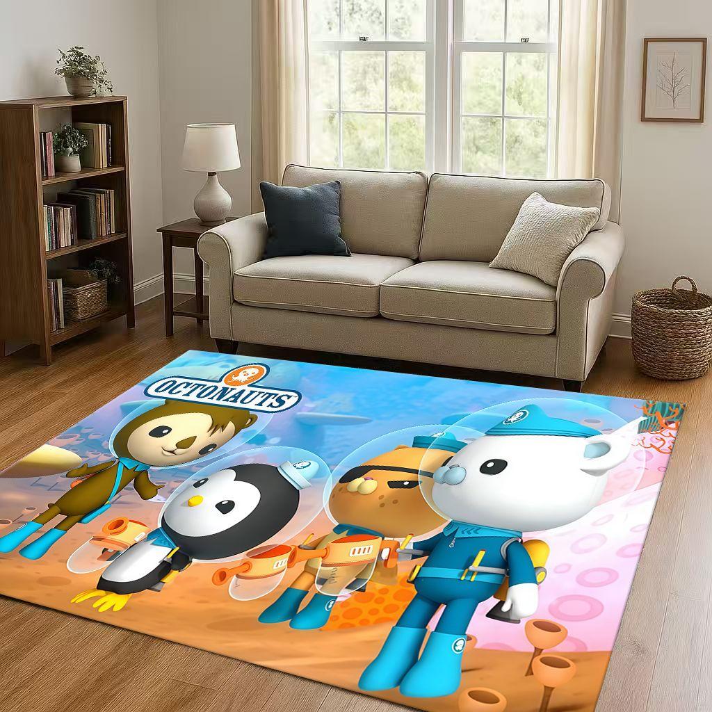 Cute Octonauts Barnacles Cartoon Living Room Non-Slip Area Rug Carpet for Bedroom Playroom Sofa,Easy Clean Home Decor Doormat