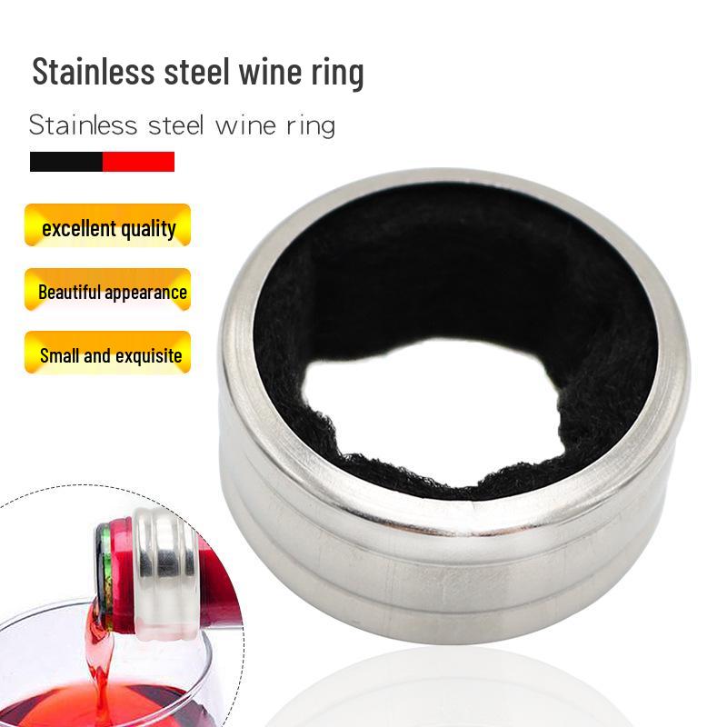 Anillo de vino a prueba de fugas de acero inoxidable: Tapón a Prueba de Goteo para Vino Tinto y Champagne.