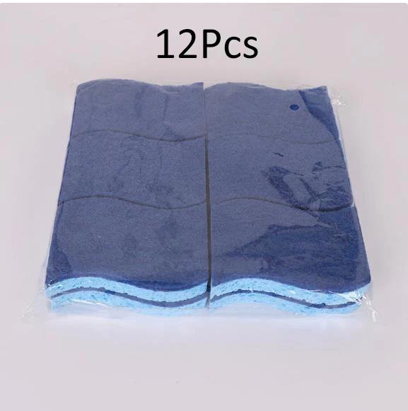 1/2/6/12PCS Dishwashing Sponge Cleaning Cloth Sponge Wood Pulp Cotton Three In One Cleaning Kitchen Washing Dishes Pots Removing