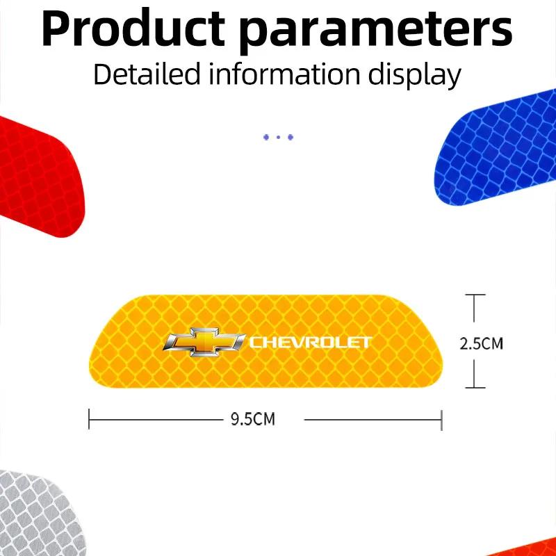 High-Intensity Anti-Fade 4PCS Car Door Reflector Sticker Fit For Chevrolet Silverado Impala Malibu Equinox Cruze Camaro Blazer