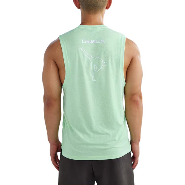 Adidas X Les Mills Collaboration Fw24 Round Neck Letter Number Comfortable Fashion Sleeveless Vest Unisex Tops Green JY3021