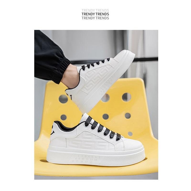 Herren Sportliche Schuhe mit dicker Sohle Schnürung Niedriger Schnitt Lässige Board Schuhe