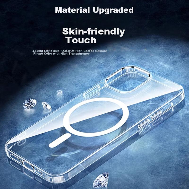 Transparent MagneticIPhone 16 Pro Case, Ultra-Thin Ultra-Light Shockproof Sweatproof Fashion Simple Soft for Apple IPhone 16 Pro, Transparent