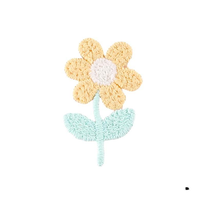 Embroidery Label Sunflower Diy Hand Account Accessories Patch Cloth Sticker Jewelry Hair Accessories Cloth Sticker Water Soluble Embroidery Sticker