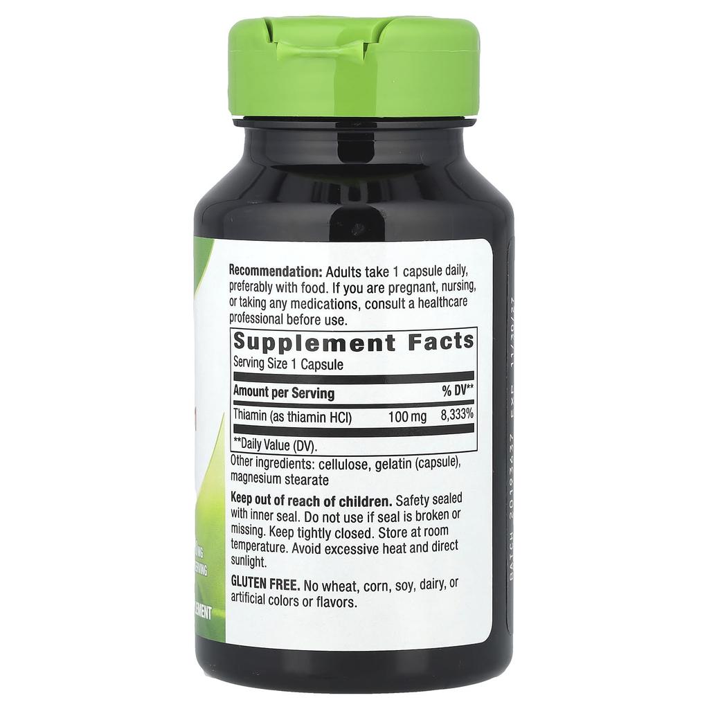 Nature's Way Vitamin B-1, 100Mg, 100 Capsules