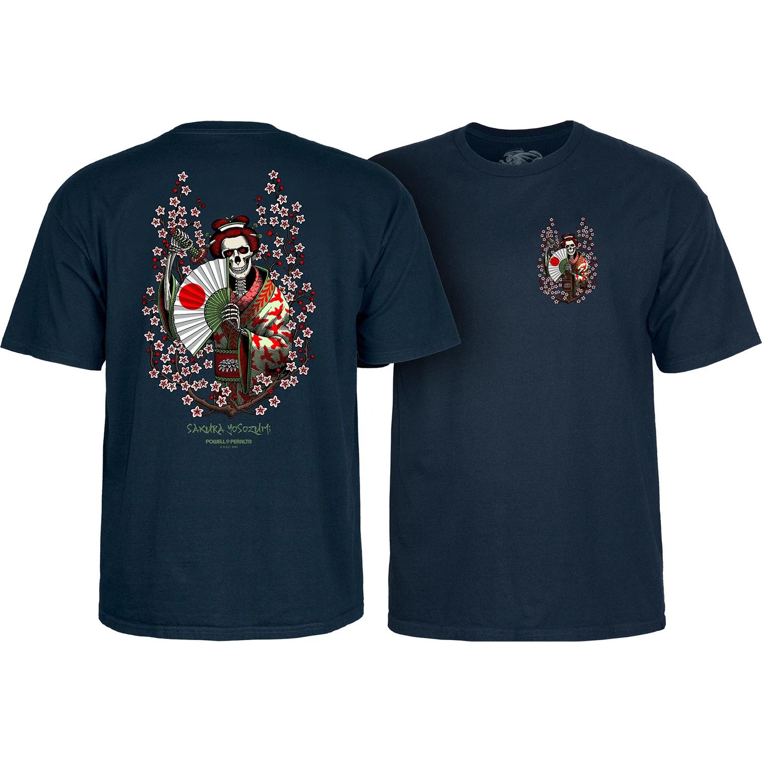 Powell Peralta Skateboard Shirt Sakura Yosozumi Navy 4XL