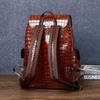 Genuine leather men's backpack real cowhide crocodile pattern casual large capacity travel bag new