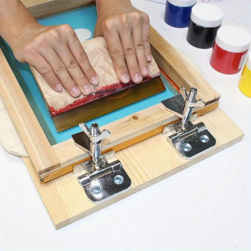 1/2Pcs Silk Screen Printing Metal Frame Hinge Clamp DIY Tools Section Metal Butterfly Hinge Clamp Fixing Screen Frames