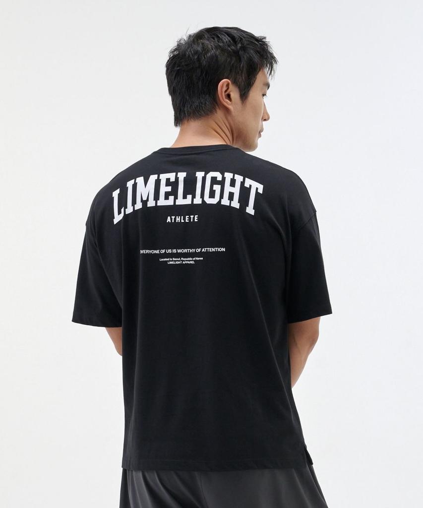 LIMELIGHT APPAREL Limelight Back Logo Cooling Oversized T-Shirt (Black/White)
