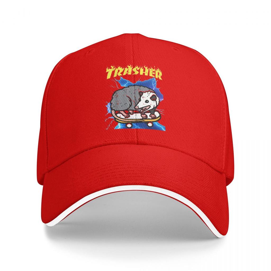 Baseball Caps Opossum Skateboard Trasher Funny Possum Skater Graphic Unisex Casual Summer Hats